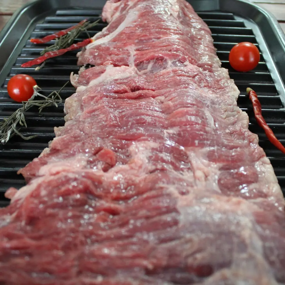 Textura y fibra de arrachera marinada de importación, calidad del norte disponible en Tlalpan y Coyoacán.